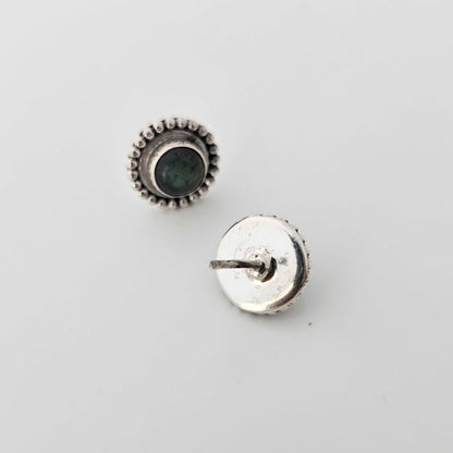 Silver Jade Round Stud