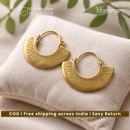 18kt Gold plated Sunlit Bali Hoops