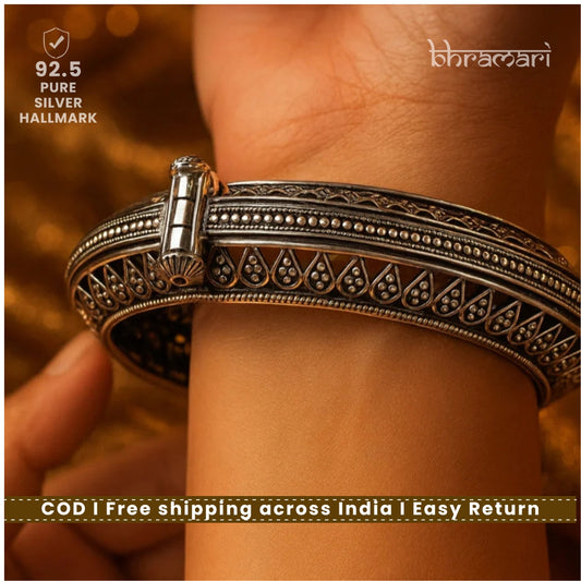 Adjustable Filigree Bangle with Screw Opening