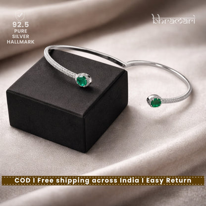 Silver Cutstone Bracelet Peridot