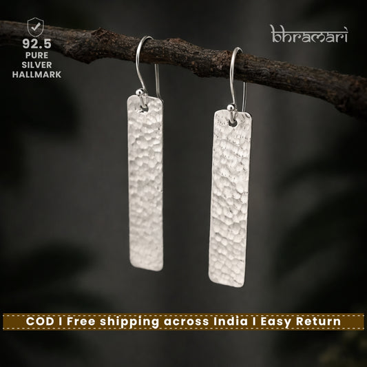 Hammered Bar Drop Earrings
