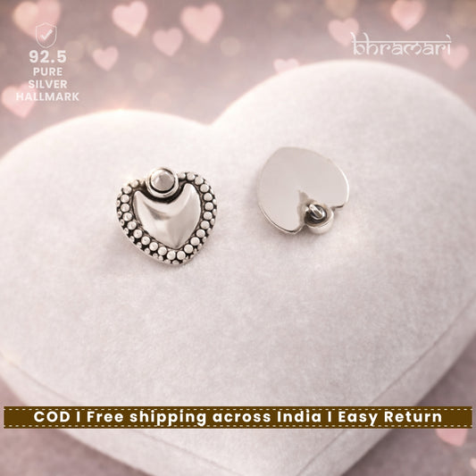 Silver HeartStud-WhiteStone