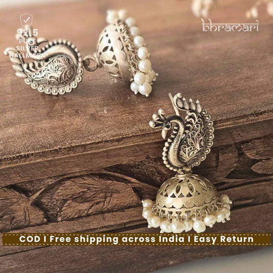 Peacock Pearl Jhumka