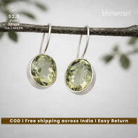 Silver natural Peridot gem Hooks