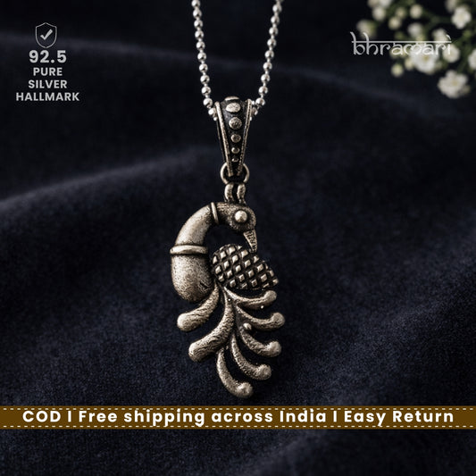 Silver Single Peacock Pendant