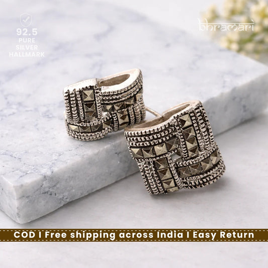 Silver SwissMarka Square Stud