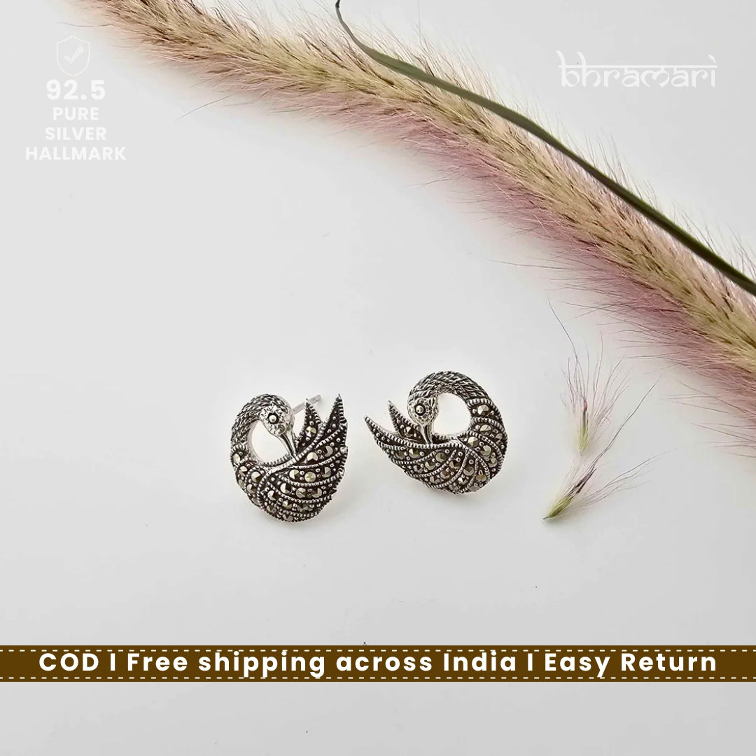 Silver SwissMarka Peacock Stud