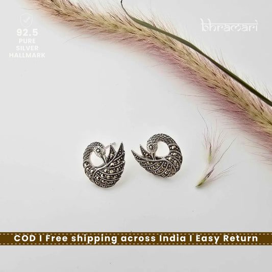 Silver SwissMarka Peacock Stud
