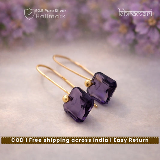 Gold plated 18kt Amethyst Dangler