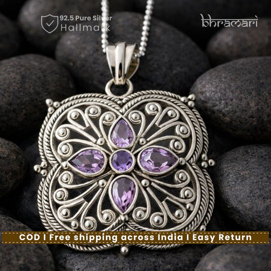 Amethyst Silver Pendant