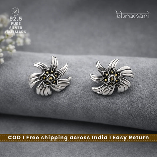 Silver SwissMarka Flower Stud