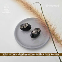 Silver SwissMarka Black Oval Stud