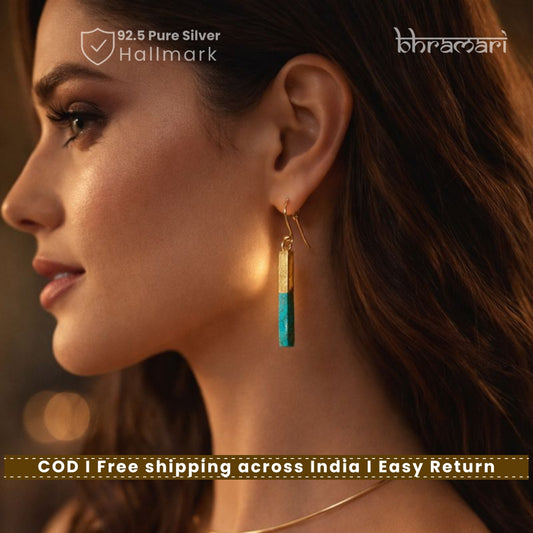 18kt Gold plated Turquoise Bar