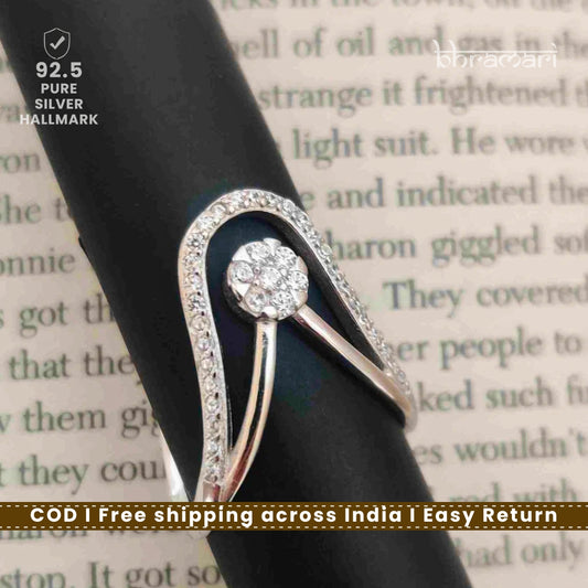 Korean Victory V Ring- Floral Elegance