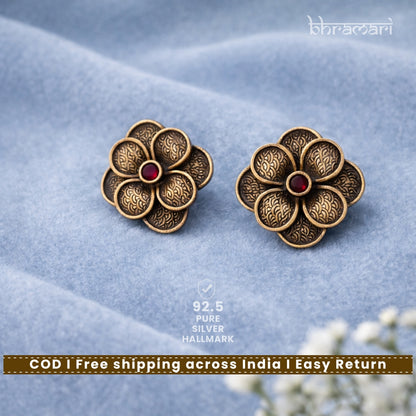 Silver Flower Stud