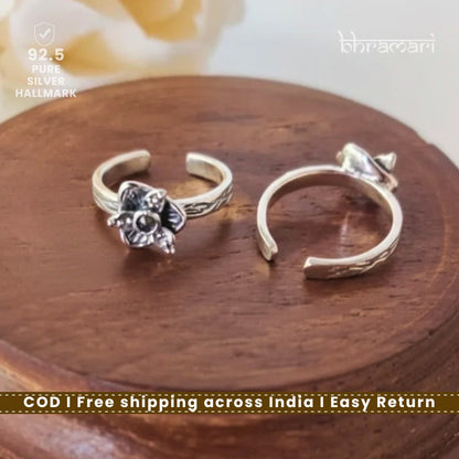 Swiss Marcasite Toe Ring- Flower- pair