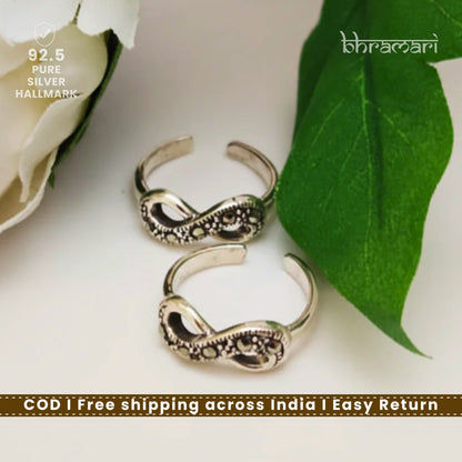 Swiss Marcasite Toe Ring-Infinity Double loop Big- pair