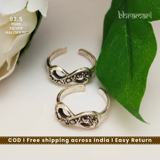 Swiss Marcasite Toe Ring-Infinity Double loop Big- pair
