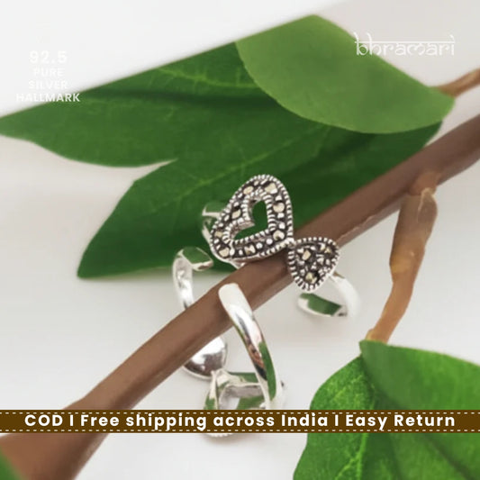 Swiss Marcasite Toe Ring-Heart2Heart- pair