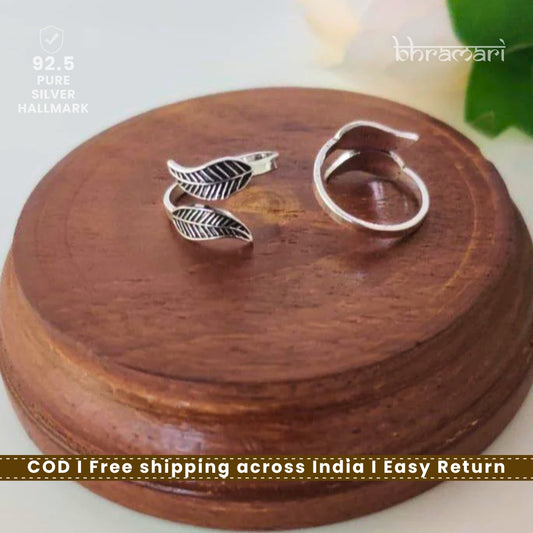 Swiss Marcasite Toe Ring_Leaf- pair