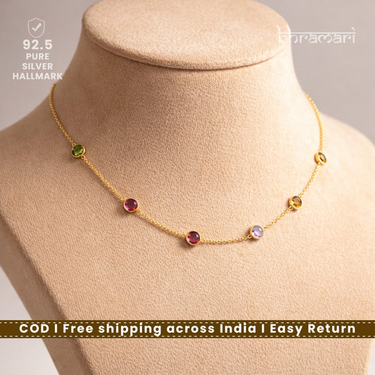 Tourmaline necklace in 18kt Gold plating