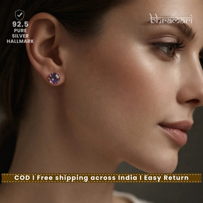 18kt Gold plated Amethyst Studs