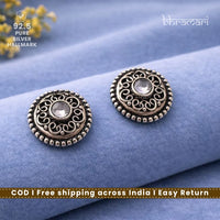 Silver Cutstone-InCircle Stud