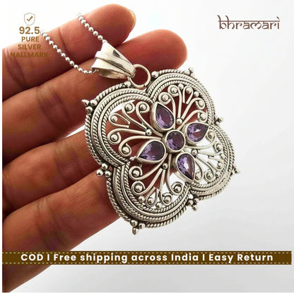 Amethyst Silver Pendant