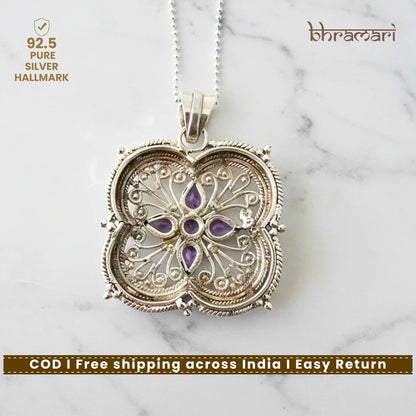 Amethyst Silver Pendant