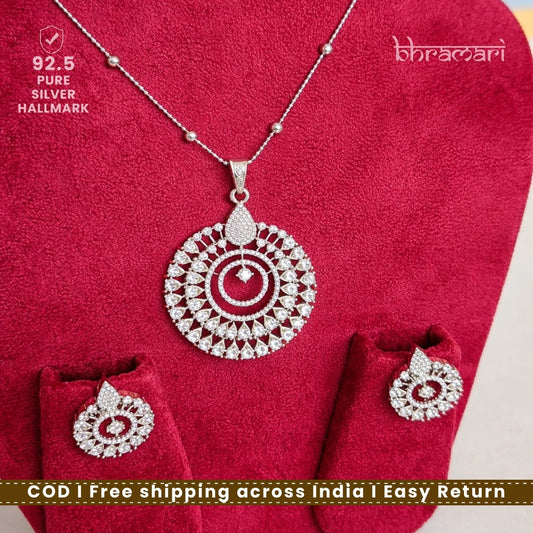 Eid-ka-Chand Cutstone Earring and Pendant Set