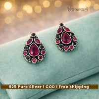 Silver CutStone-TearDrop-Ruby