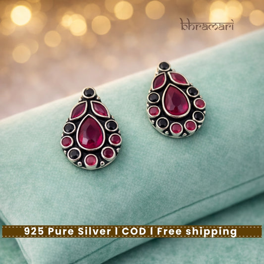 Silver CutStone-TearDrop-Ruby