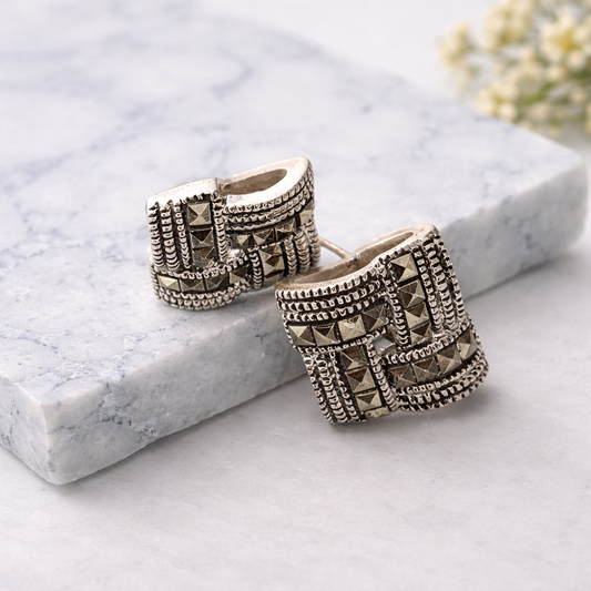 Silver SwissMarka Square Stud