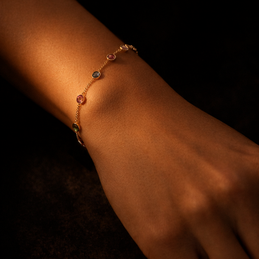 Tourmaline Bracelet in 18kt Gold plating