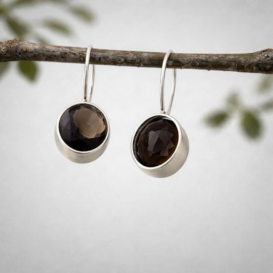 Silver Wine Drop Garnet Hooks