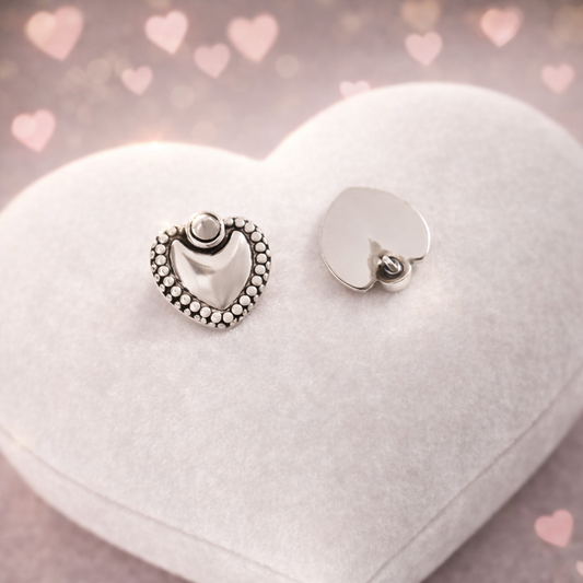 Silver HeartStud-WhiteStone