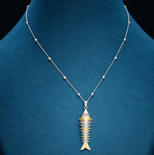 Silver BigBead Chain 16 inches