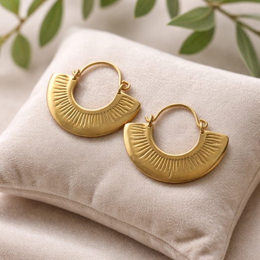 18kt Gold plated Sunlit Bali Hoops