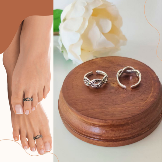 Swiss Marcasite Toe Ring- Infinity- pair